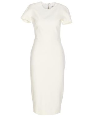 Victoria Beckham Short Sleeve Dress - White