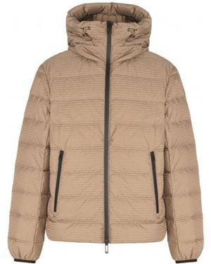 Emporio Armani Long-Sleeved Cotton-Padded Jacket - Natural