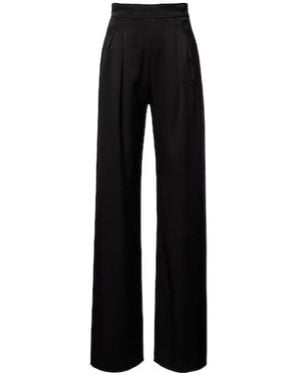 Max Mara Divo Satin Wide-Leg Pants - Black