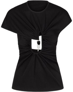 Christopher Esber Pleated T-Shirt - Black