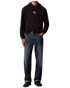 Calvin Klein Comfortable Hoodie With Monogram - Black