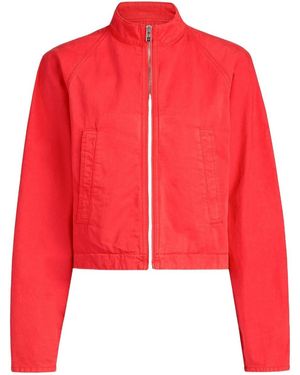 Alaïa Cowboy Stand Collar Jacket - Red