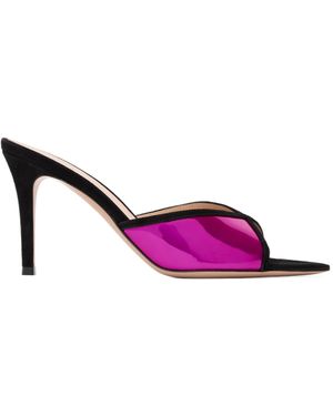 Gianvito Rossi Confetti Mule Open-Toe High-Heeled Sandals - Purple