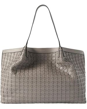 Serapian Secret Large Woven Leather Tote - Grey