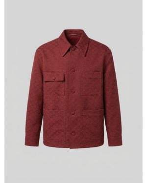 Gucci Checkered Button-Up Jacket in Brown for Men | Lyst