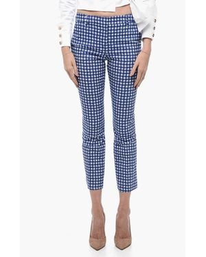 True Royal Checked-Pattern Trousers - Blue