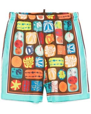 DSquared² Summer Lovers Elastic Waist Boxer Shorts - Blue