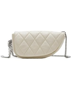 Burberry Shield Lock Quilted Shoulder Bag - White