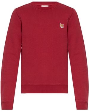 Maison Kitsuné Maison Kitsuné Fox Head Patch Crewneck Sweatshirt - Red