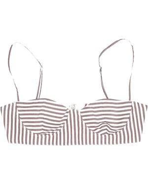 Lela Rose Striped Bralette - White
