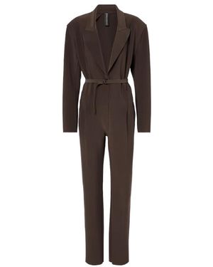 Norma Kamali Single-Breasted Jumpsuit - Brown