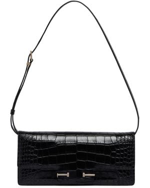 Tom Ford Embossed Shoulder Bag - Black