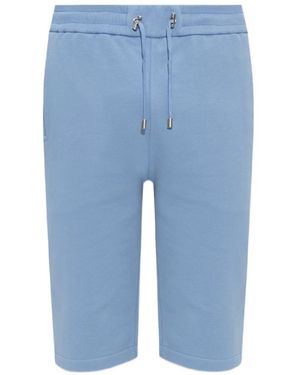 Balmain Drawstring Elastic Waist Track Shorts - Blue