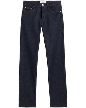 Ami Paris Ami Logo Patch Straight-Leg Jeans - Blue