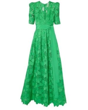Elie Saab Deep V-Neck Evening Dress - Green