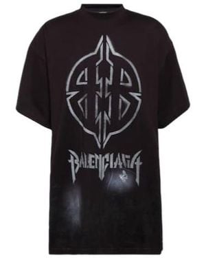 Balenciaga Metal Bb Cotton Jersey T-Shirt - Black