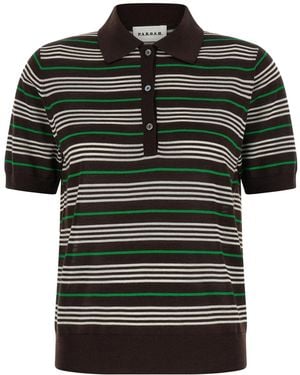 P.A.R.O.S.H. Short-Sleeved Striped Polo Shirt - Green