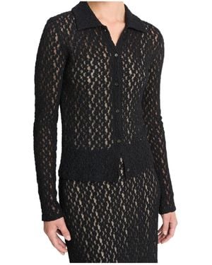 Vince Floral Smocked Long-Sleeved Button-Up Top - Black