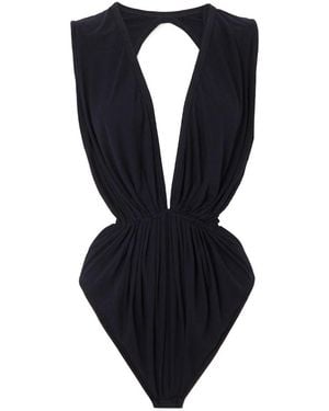 Rick Owens Gia Open-Back Jersey Bodysuit - Blue