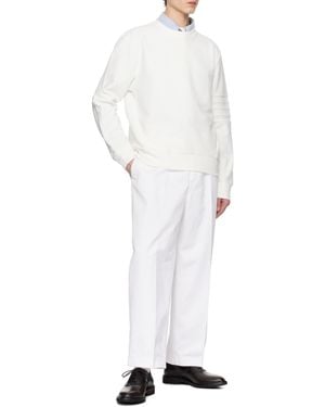 Thom Browne Pressed Crease Tapered Leg Chinos - White