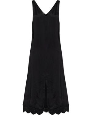Officine Generale Liara V-Neck Lace Dress - Black