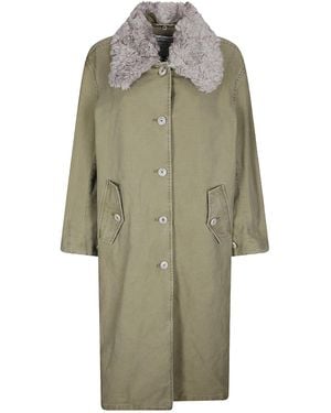 Our Legacy Tundra Shearling-Collar Coat - Multicolour