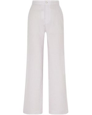 God's True Cashmere Cashmere Wide-Leg Pajamas Pants - White