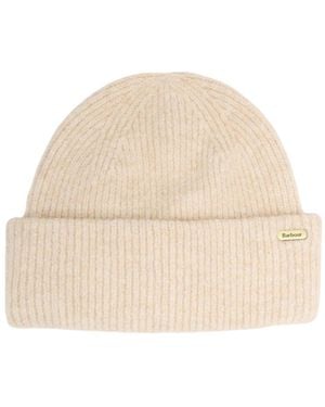 Barbour Ribbed Knit Beanie - Natural