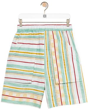 Loewe Stripe Workwear Shorts - Green