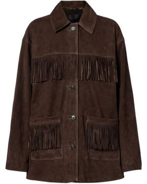 Nili Lotan Foudre Fringed Suede Jacket - Brown
