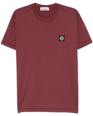 Stone Island Logo Patch Crewneck T-Shirt - Red