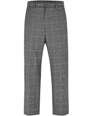 Gucci Straight-Cut Plaid Trousers - Grey