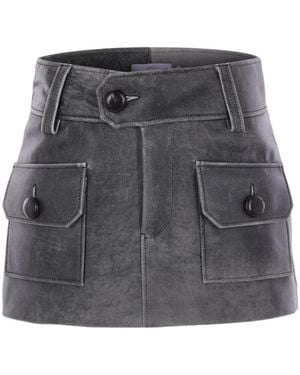VAQUERA Vintage-Effect Low-Waist Skirt - Gray
