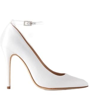 Alessandra Rich Ankle-Strap High Heels - White