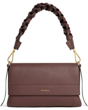Coccinelle Boheme Braided-Handle Shoulder Bag - Brown