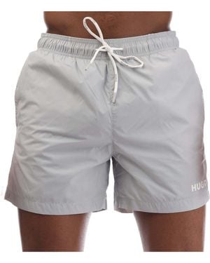 BOSS Haiti Contrast Logo Swim Shorts - Gray
