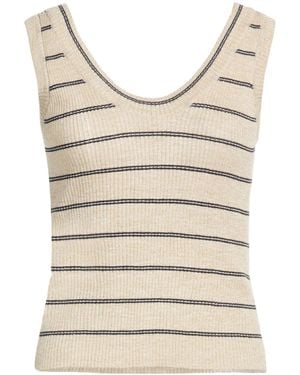 Brunello Cucinelli Top Linen, Polyester, Metallic Fiber, Polyamide - Natural