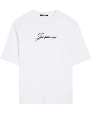 Jacquemus Loose Pure Cotton Short-Sleeved Shirt - White