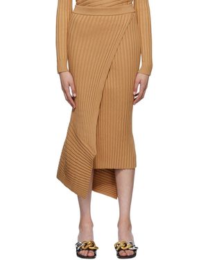 Stella McCartney Asymmetrical Midi Skirt - Natural
