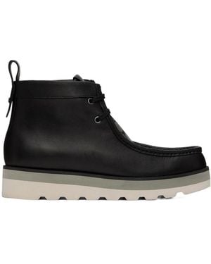 COACH Signature Logo-Jacquard Leather Boots - Black