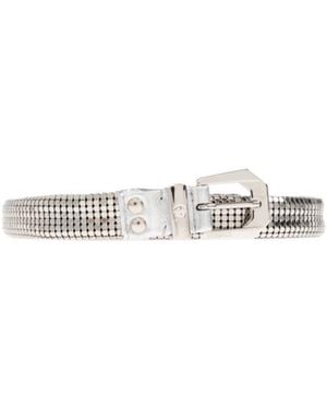 Versace Logo-Engraved Buckle Belt - White