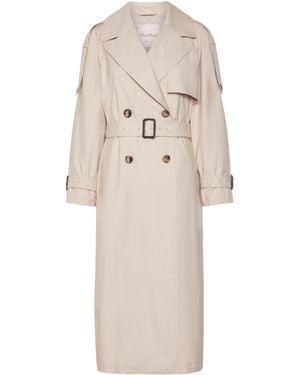Max Mara Coro Double-Breasted Belted Trench Coat - Natural