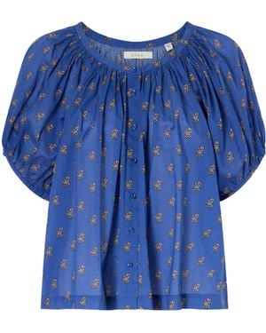 Doen June Floral-Print Top - Blue