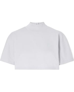 Alaïa Mock-Neck Cropped Top - White