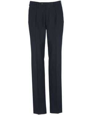 Incotex Pleated Straight-Leg Pants - Blue