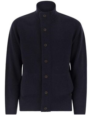 Barbour High-Neck Cardigan - Blue