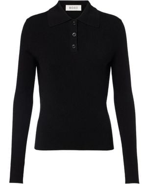 Rohe Knitted Polo Shirt - Black