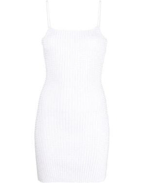 Alexander Wang Spaghetti String Crystal-Embellished Mini Dress - White