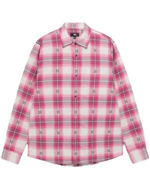 Stussy Stüssy Motif Plaid Shirt - Pink