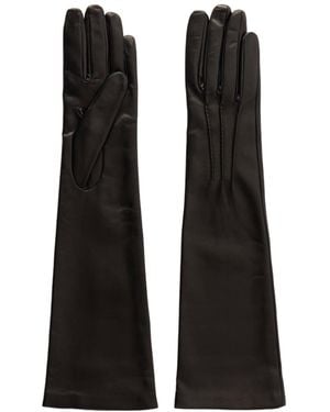 Nour Hammour Leather Gloves - Black